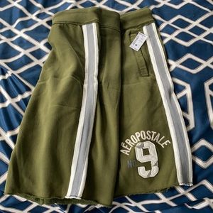 Aero Olive Green Cotton Shorts